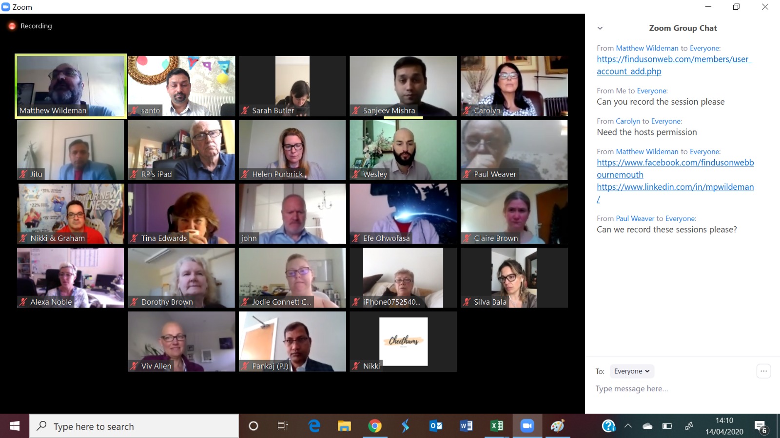 FUOW Bournemouth Virtual Networking 27th April @ 11am